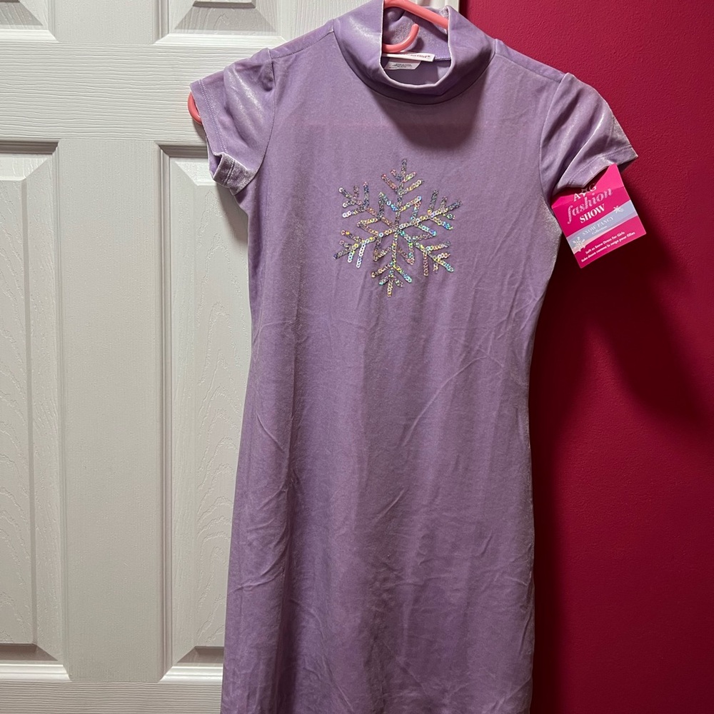 American Girl Purple Dress with Sequin Snowflake